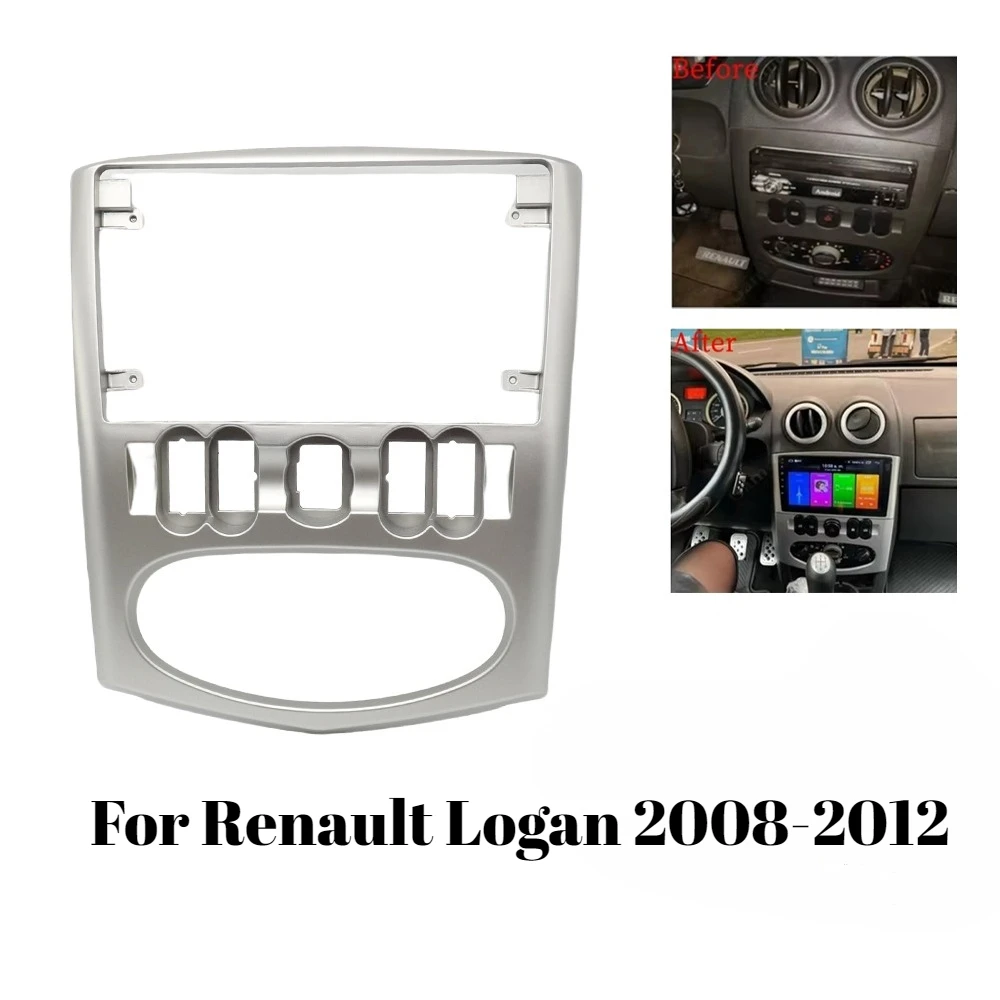 

9-дюймовый адаптер лицевой рамы 2DIN для Renault Logan 2008-2012, комплект для установки приборной панели