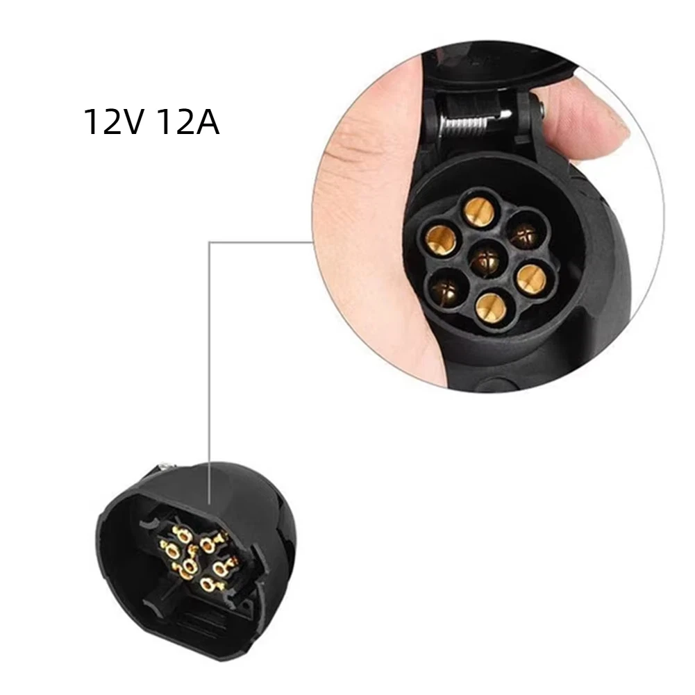 

Flush Mount Car Socket Black Caravan DC 12V Hauling Kit Plastic Trailer Wiring Connector 7 Pin Socket Hot Sale