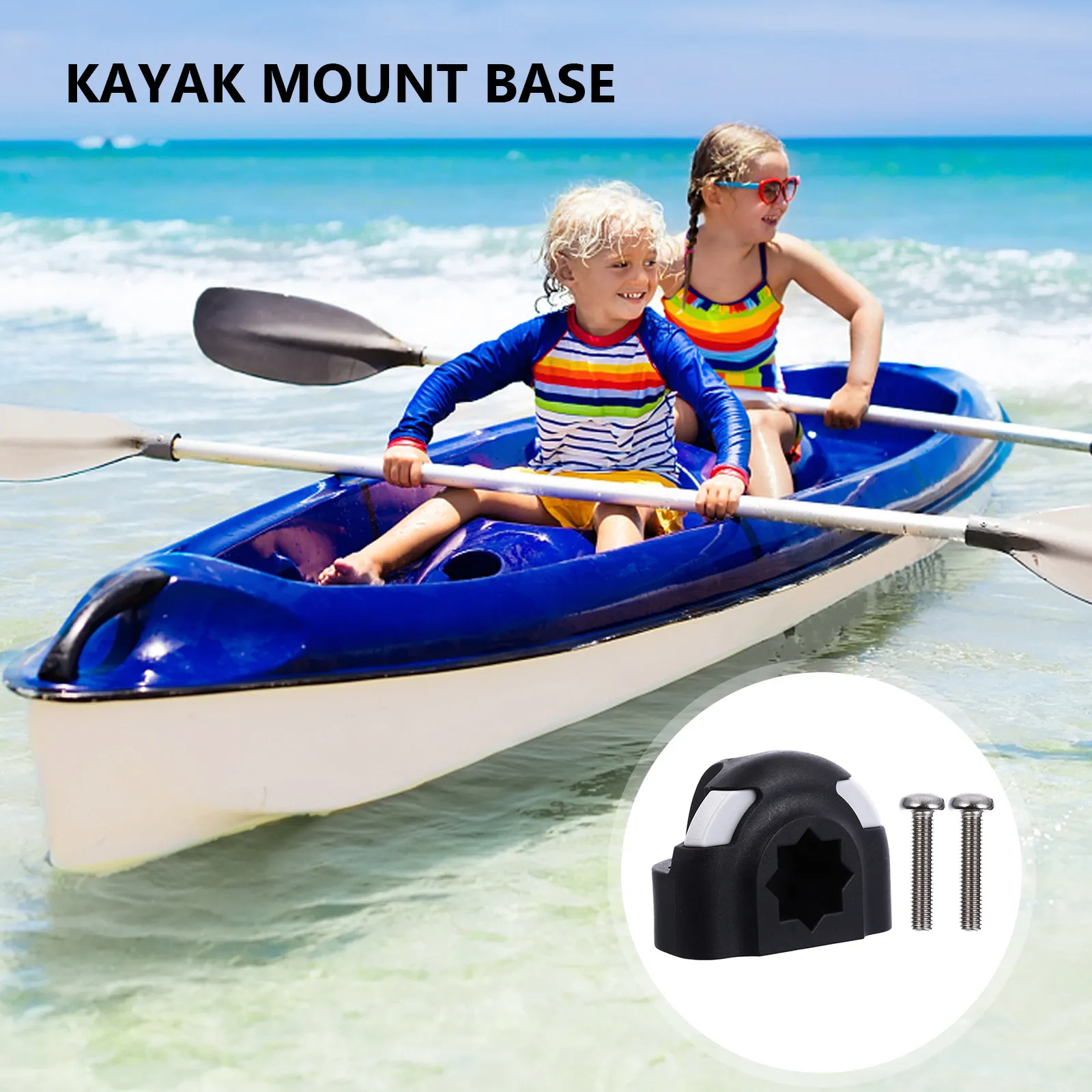 Mini Kayak Mount Base Multifunction Half Circle Connector for Fishing Rod and Paddle Holder 1 Set