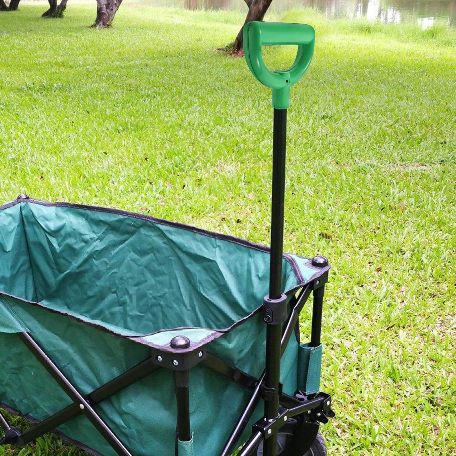 

Cart Handle Lightweight Portable Adjustable Ergonomic Camping Trailer Wagon Push Replacement Plastic Trolley Supplies Gardening