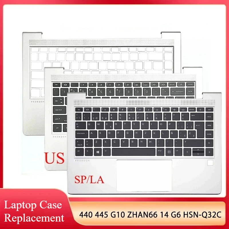 

New US Spain Keyboard For Probook 440 G10 445 G10 ZHAN66 14 G6 HSN-Q32C Palmrest Backlit Keyboard Top Case Replace Components