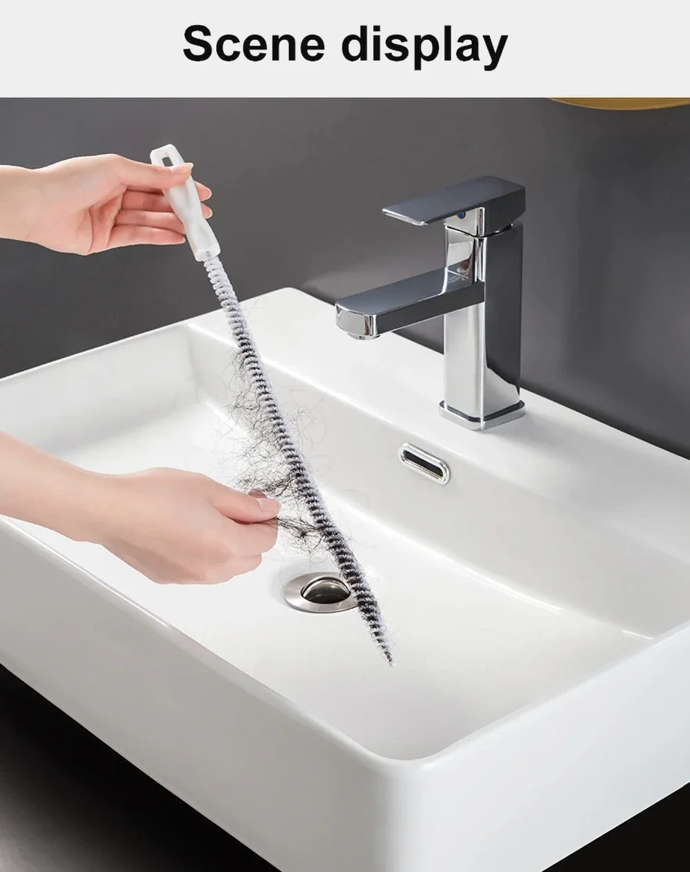 HOT] 45Cm Pipe Dredging Brush Bathroom Hair Sewer Sink Cleaning Brush Drain Cleaner Flexible Cleaner Clog Plug Hole Remover Tool