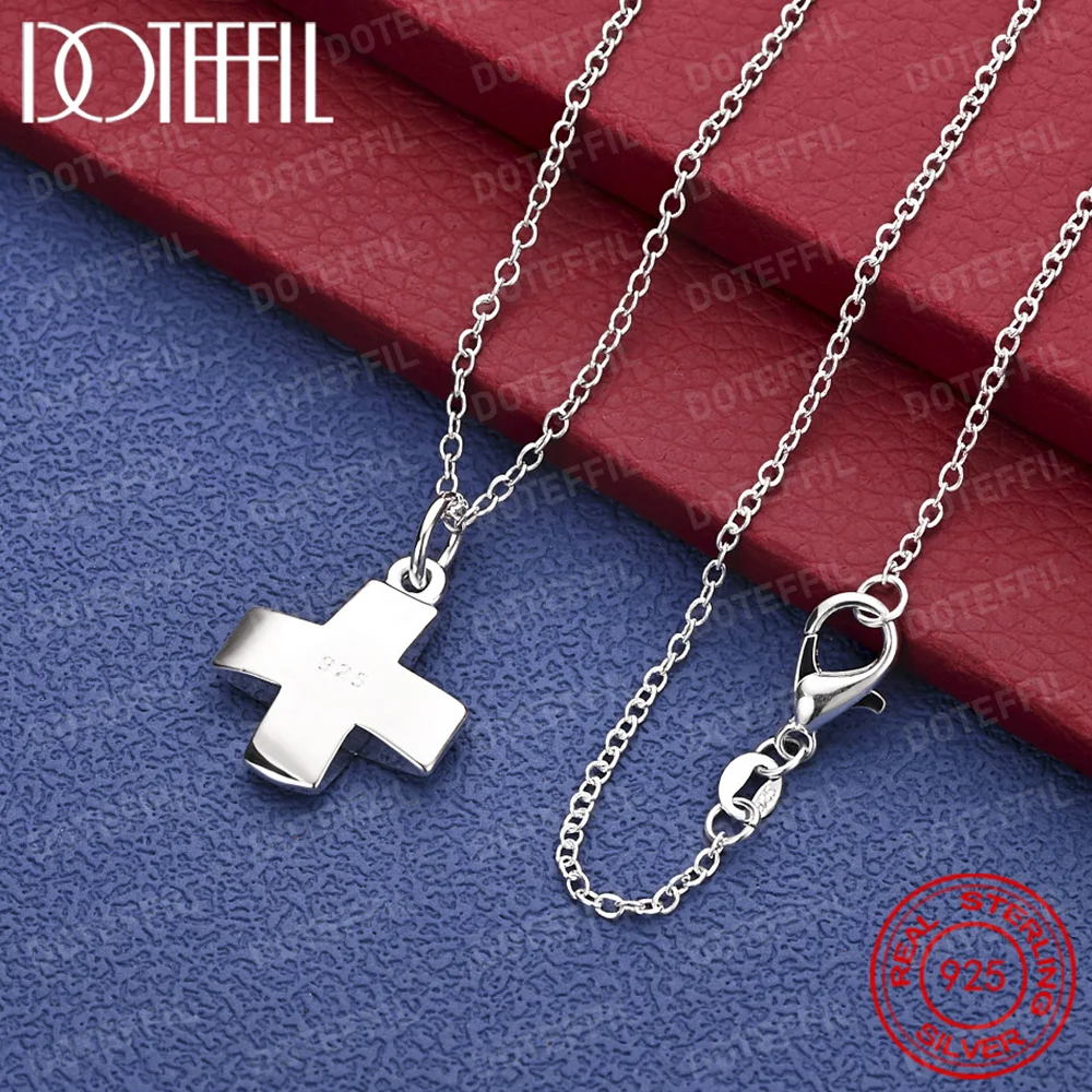 قلادة متقاطعة رائعة من الفضة الإسترليني عيار 925، إكسسوار هيب هوب أنيق وهدية للرجال والنساء #1