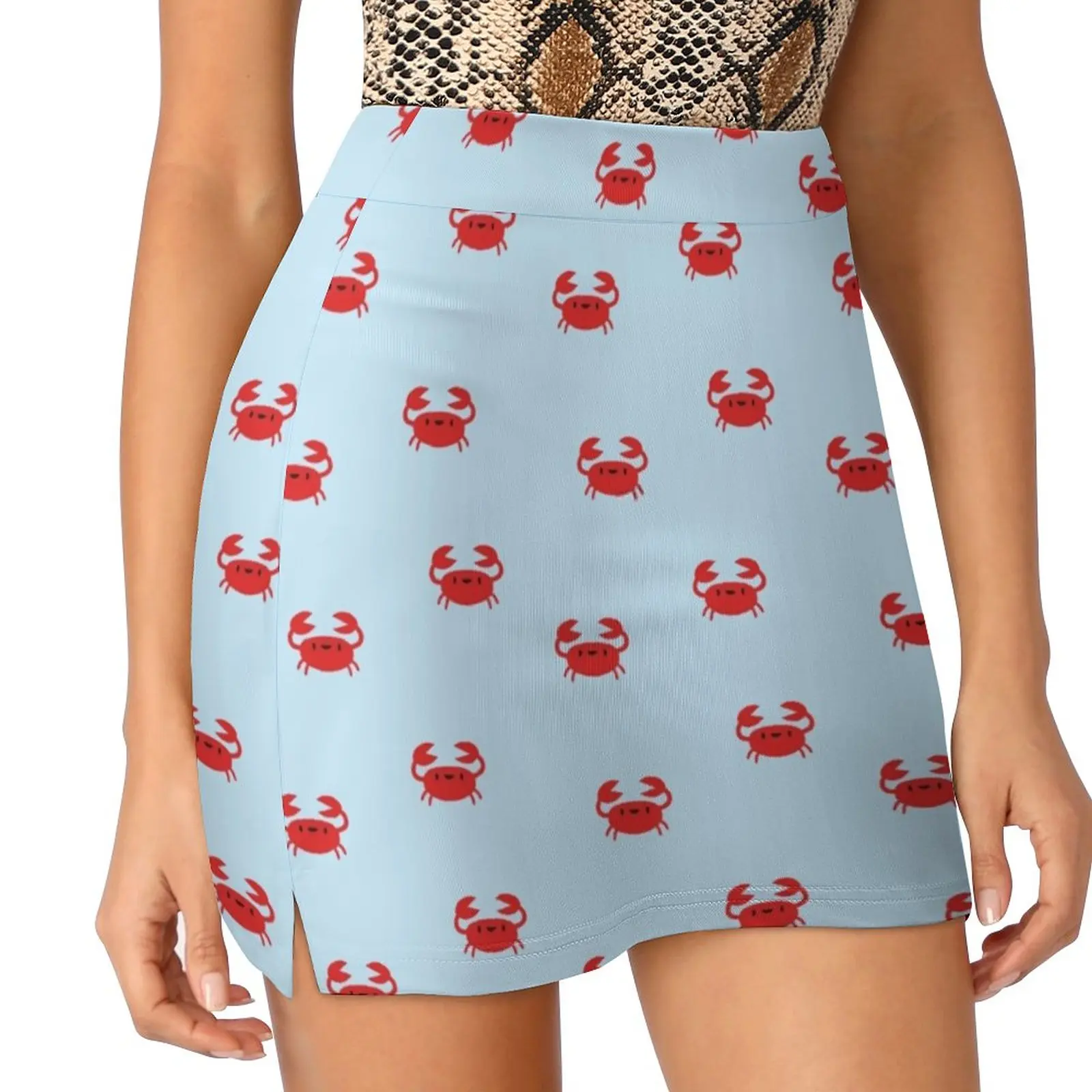 Happy Little Crabs Women's skirt Mini Skirts A Line Skirt With Hide Pocket Crab Crabs Animals Ocean Sea Beach Preppy Vineyard