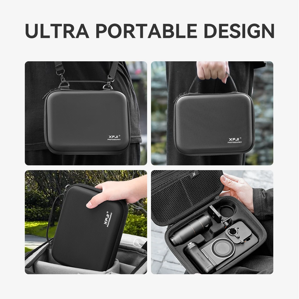 Torba/etui XFJI ze skóry PU, odporna na upadki, twarda obudowa, torebka na akcesoria fotograficzne do OPPO Find X9/9 Pro — zdjęcie produktu 6