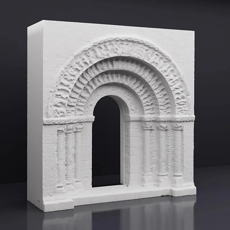 Gothic Cathedral Arch Plaster Relief Sculpture Nordic Home Decor 3D Art Decorative Artworks Interior Arch Relief Home Decor