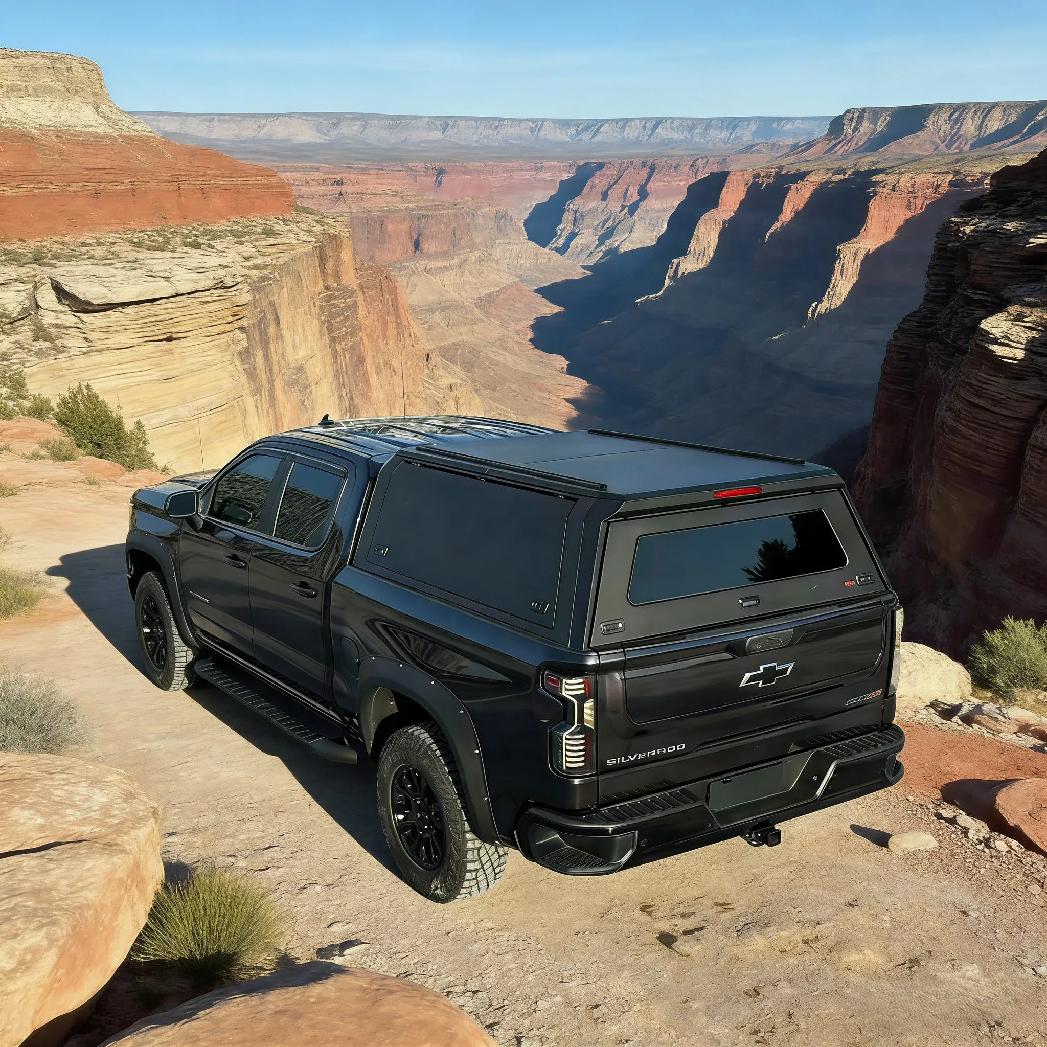 

Dream Garage Aluminum Pickup Topper Easy Install Anti-Theft Waterproof Tailbox | Dual Coating Fits CHEVY SILVERRADO/ Sierra 15