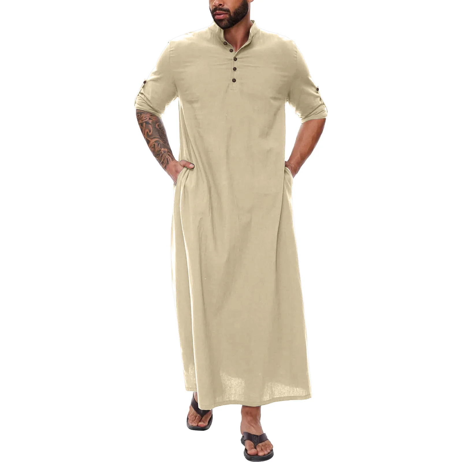 Bata musulmana para hombre, ropa islámica de moda, caftán de Arabia Saudita, Abaya, Eid