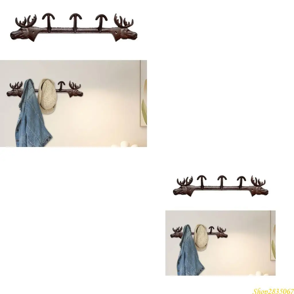 

Элегантные железные настенные крючки в форме лося для ключей, курток, декоративная вешалка для одежды, металлический аксессуар