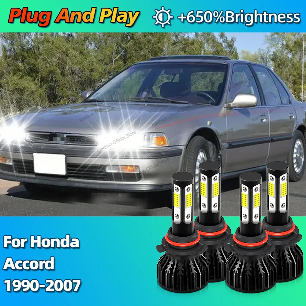 

4 шт. светодиодные фары дальнего ближнего света HB3 HB4 лампы 180 Вт для Honda Accord 1990-2007 2000 2001 2002 2003 2004 2005 2006