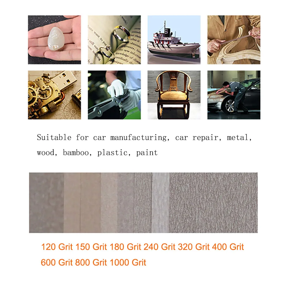 AP23M 230x280mm Dry Square Sandpaper Sheet 120-1000 Grit Polishing And Rust Removal Of Ceramic Car Piano Furniture Paint Surface
