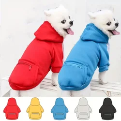 1pc Dog Hoodie With Zipper Pocket, Pet Fleece Sweatshirt For Medium Dogs Autumn And Winter Clothes