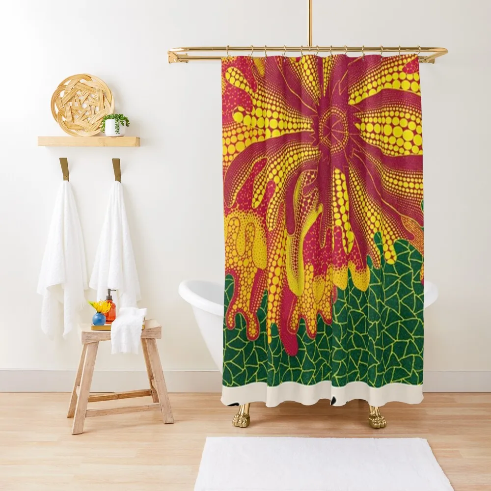 

Vintage Yayoi Kusama Shower Curtain Shower Set For Bathroom Anti-Mold Waterproof Shower Anime Bathroom Bathroom Decor Curtain