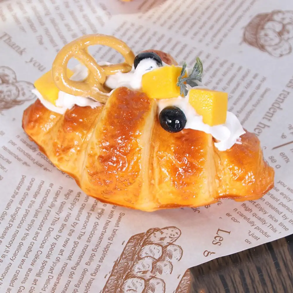 Slow Rise Squishy Toy Croissant, Bakery Simulation Stress Reliever for Anxiety, Realistic Bread Figure Desk Decor