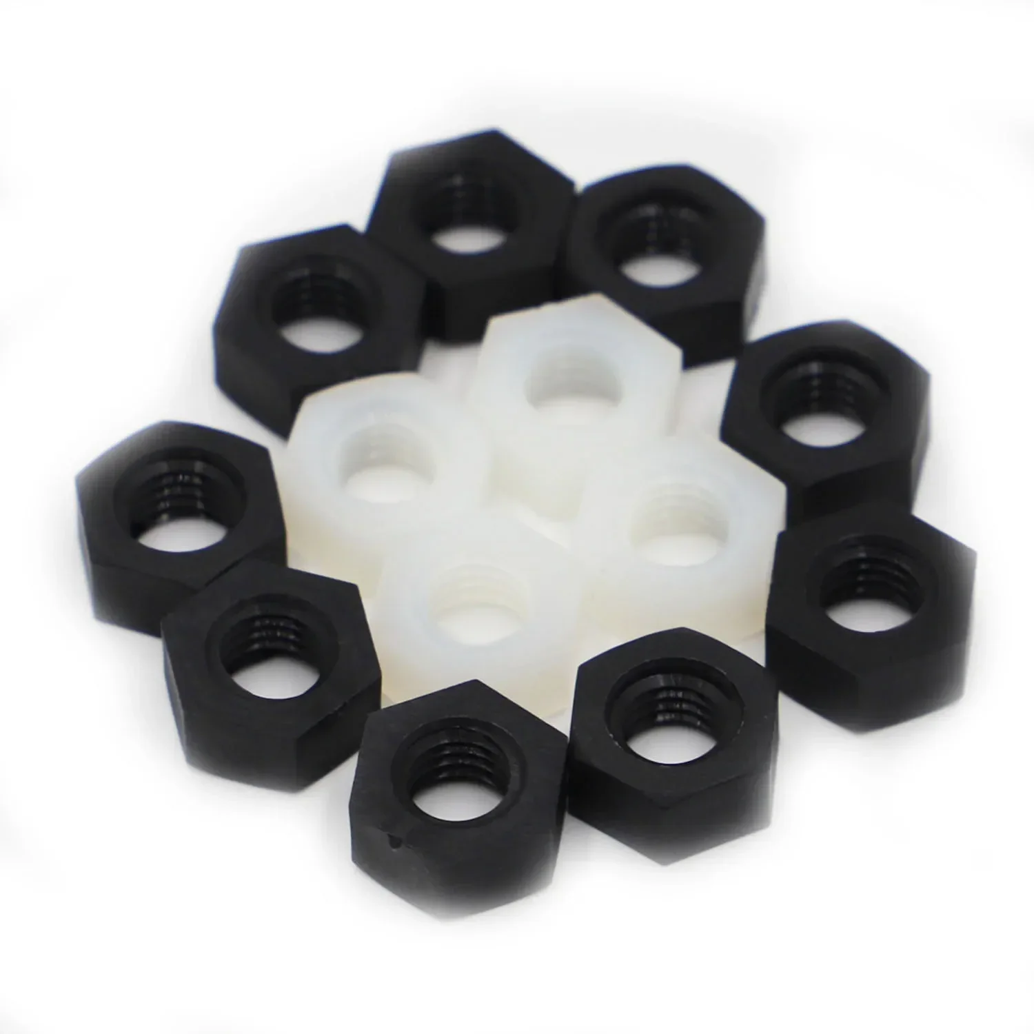 20/50pcs PA66 Nylon Hex Nuts M2 M2.5 M3 M4 M5 M6 M8 M10 M12 Black White Clear Plastic Hexagon Lock Nut DIN934