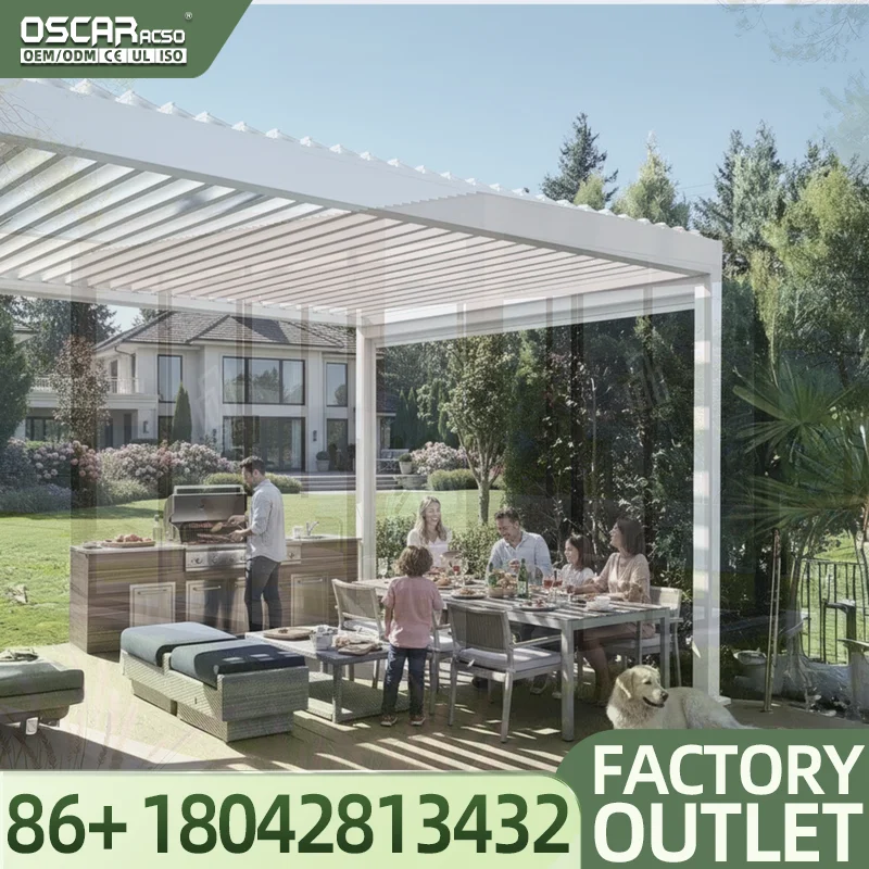 Customizable  Sizes 3x45m 5x10 10x8 12x14 14x16 13x26 Powder Coated Frame Pressure Treated Wood Outdoor Garden Backyard Pavilion