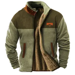 Abrigo de terciopelo para hombre, chaqueta con pelo interno, vesícula biliar, étnico, Retro, cálido, estrella Pop, ropa superior para exteriores, invierno, novedad de 2024