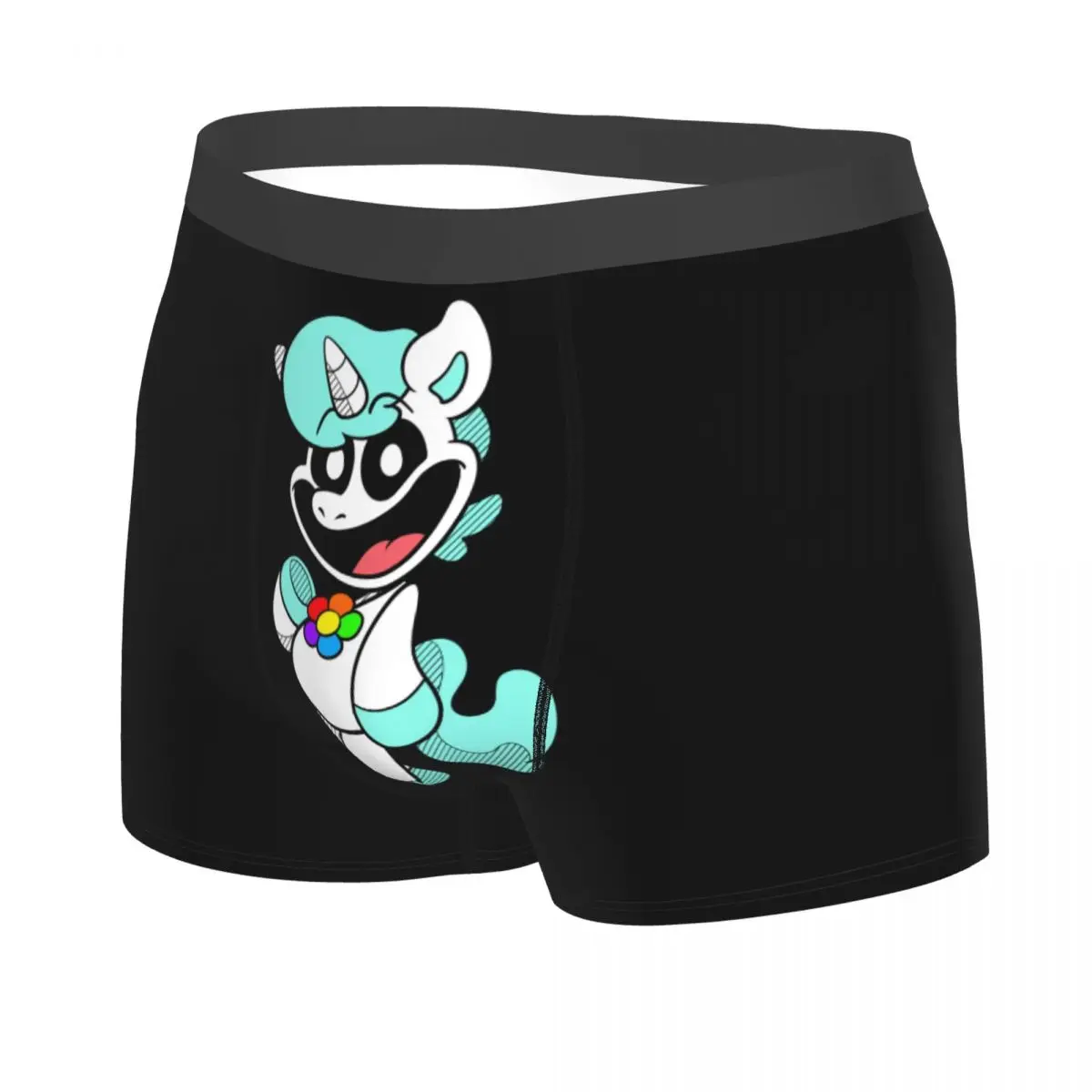 Custom Blue Smiling Big Mouth Unicorn Critters Boxers Shorts Panties Male Underpants Comfortable Animated Game Briefs Underwear