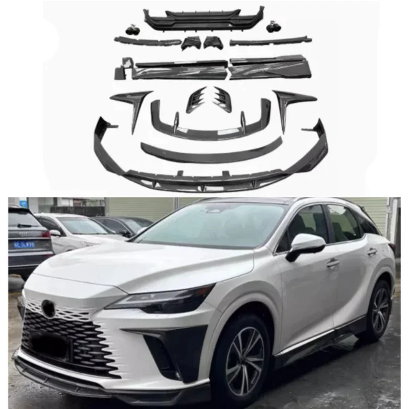 For Lexus RX350H RX450H RX500H 2023 2024 Carbon Fiber Bumper Front Lip Air Knife Rear Diffuser Side Skirt Spoiler Exhaust Tips