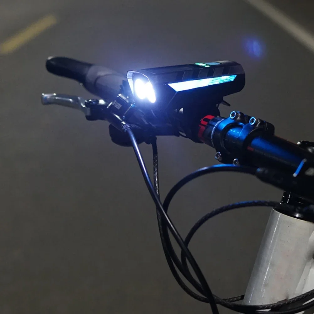 Solar MTB Road Bike Front Lamp USB Rechargeable LED Cycling Lantern Power Display High Beam Bicycle Flashlight for Night Riding