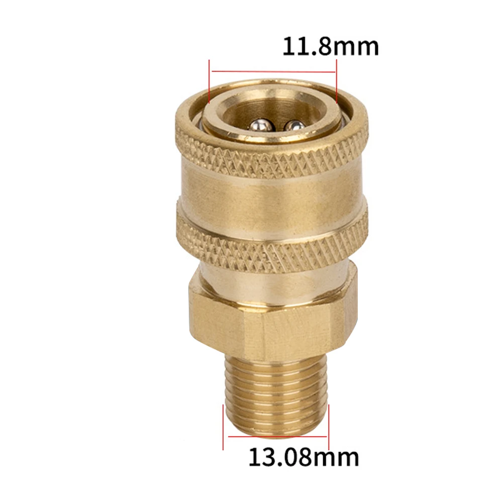 Adaptador de lavadora de alta presión, arandela de presión de latón, 1/4 M22 a Conexión rápida, adaptador acoplador macho de 5000 PSI