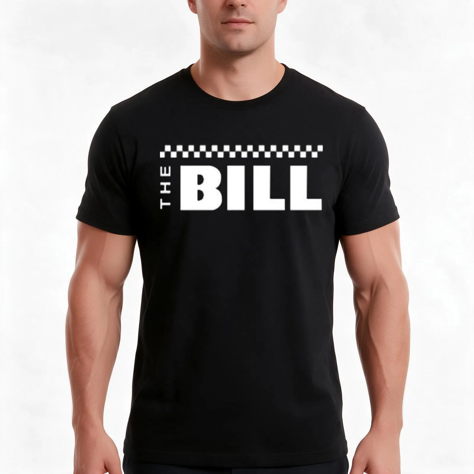 The Bill T-Shirt, Summer Casual Cotton Tee, Oversized Streetwear Tops, Vintage Graphic Print, Loose Fit Short Sleeve