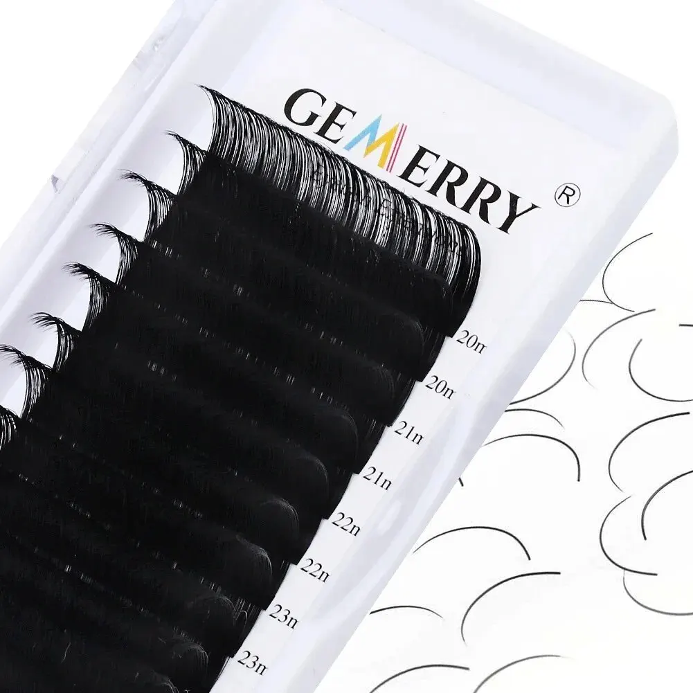 Gemerry Russian Volume Lashes Individual Eyelashes Extension Natural Soft Classic Lash Faux Mink Handmade Fans Makeup