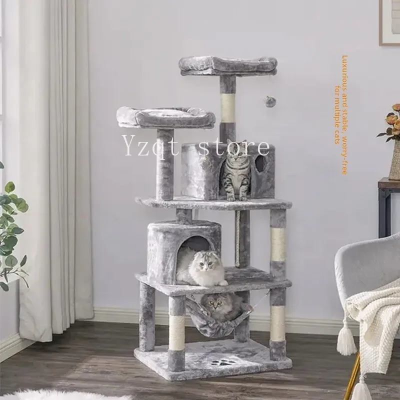 Cat climbing frame,  nest,  tree, integrated luxury cat scratching column, large multi-layer cat jumping platform, universal