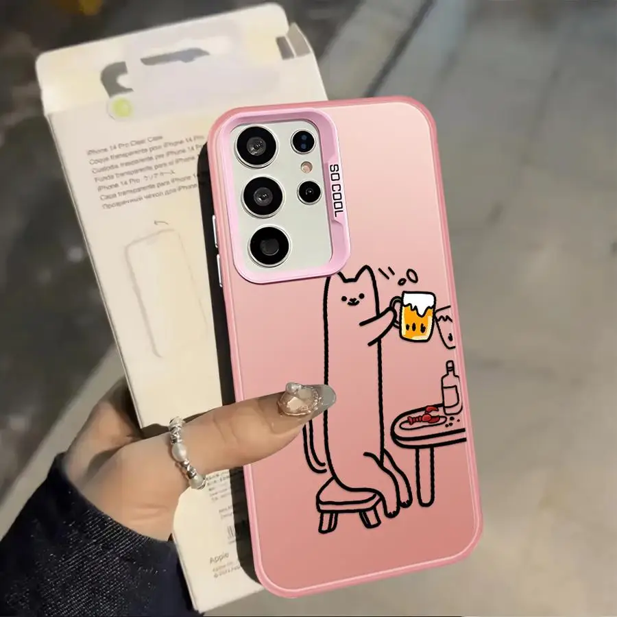 Funny Cat Clear Couple Paired Phone Cover Case for Samsung Galaxy A24 A25 A12 A13 A14 A35 A34 A21s A23 A17 A20s A26 A31 A15 A16 
