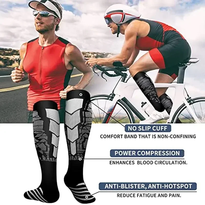 Running uomo donna calzini a compressione da calcio ciclismo Fitness 20-30mmhg calzini sportivi Anti-fatica gonfiore calzini elasticizzati venosi