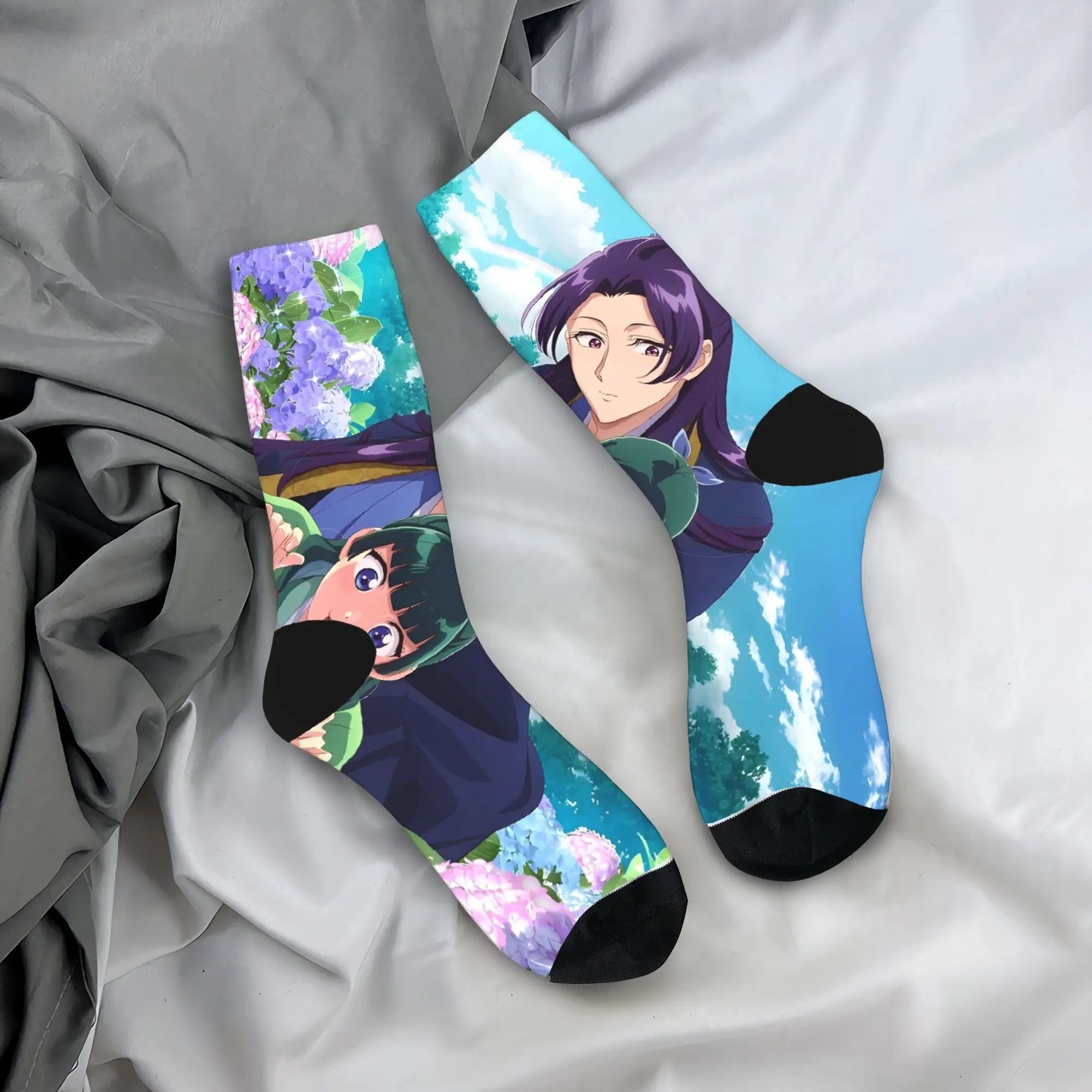 

Носки Maomao «Дневники аптека», корейские чулки для пары, высококачественные спортивные носки для бега, нескользящие носки с зимним узором