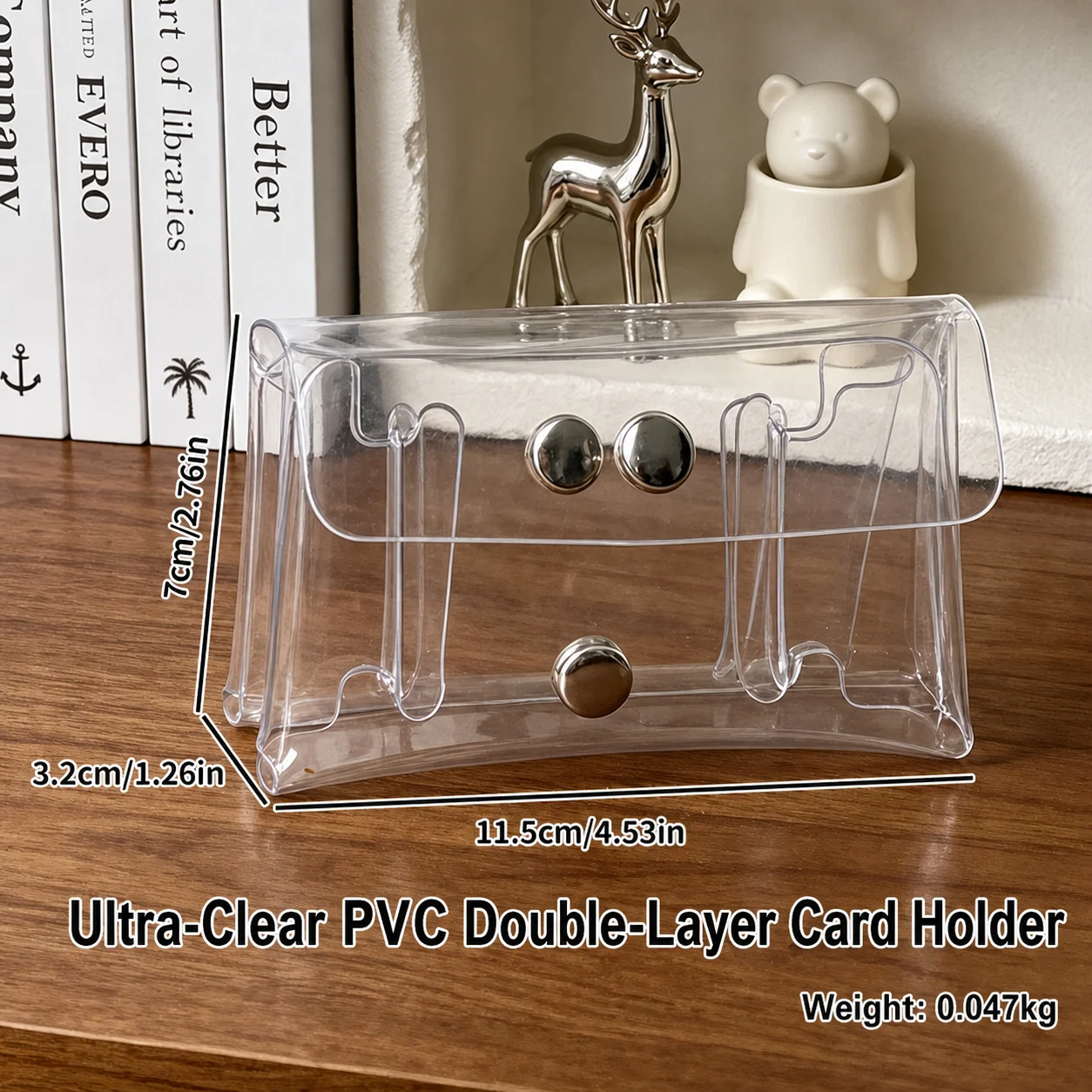Coin Storage Bag Mini Clear Mini Wallet Transparent Storage Pouch Solid Color Double Layer Pouch For Daily Commuting Card Coin