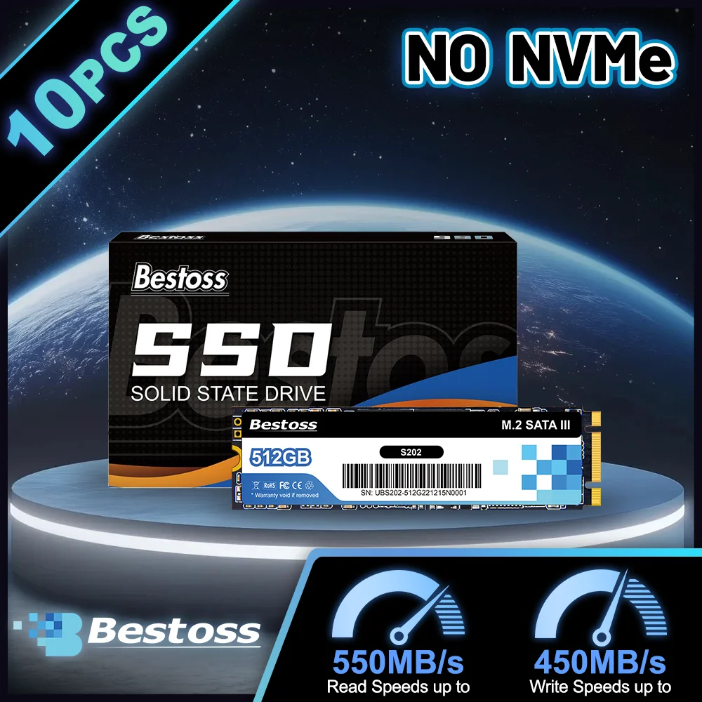 Bestoss Ssd M2 Sata 2280 Ssd 120GB 128GB 240GB 256GB 480GB 512GB Internal Solid State Drive X10PCS
