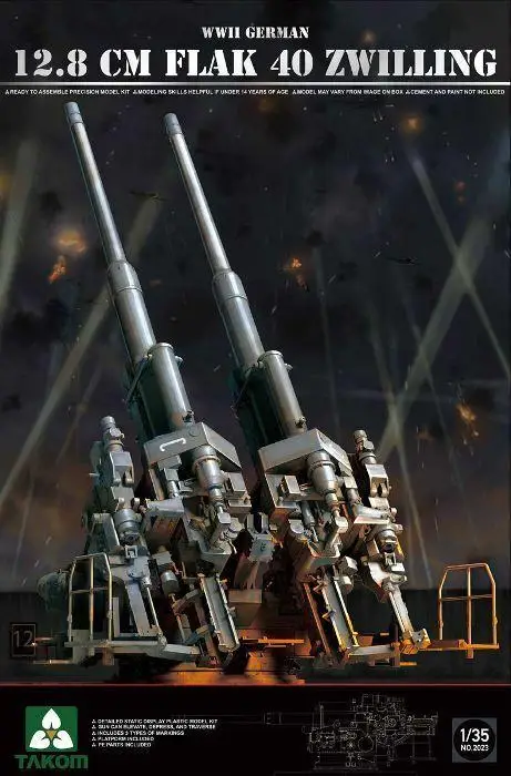 

Takom 1/35 2023 German 12.8Cm Flak 40 Zwilling Model Kit