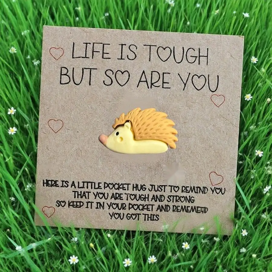 1-100pcs  Cute Mini Colorful Resin  Inspirational Animal Themed Appreciation Gifts Assorted Resin Figurines with Note Cards Funn