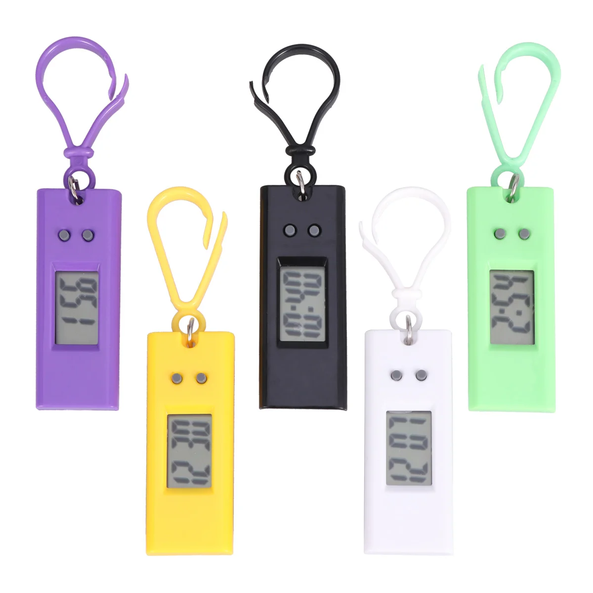 

5pcs Electronic Watch Key Chain Pocket Watch Clip On Belt Loop Backpack Durable Premium Material Kids Adults Gift Simple Design