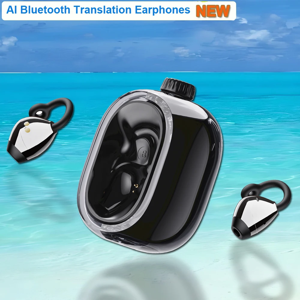 [156 Translator Earphone] JM47 Bluetooth Earphones Headset DIY Equalizer APP AI Wireless Headphones Travel Touch Screen