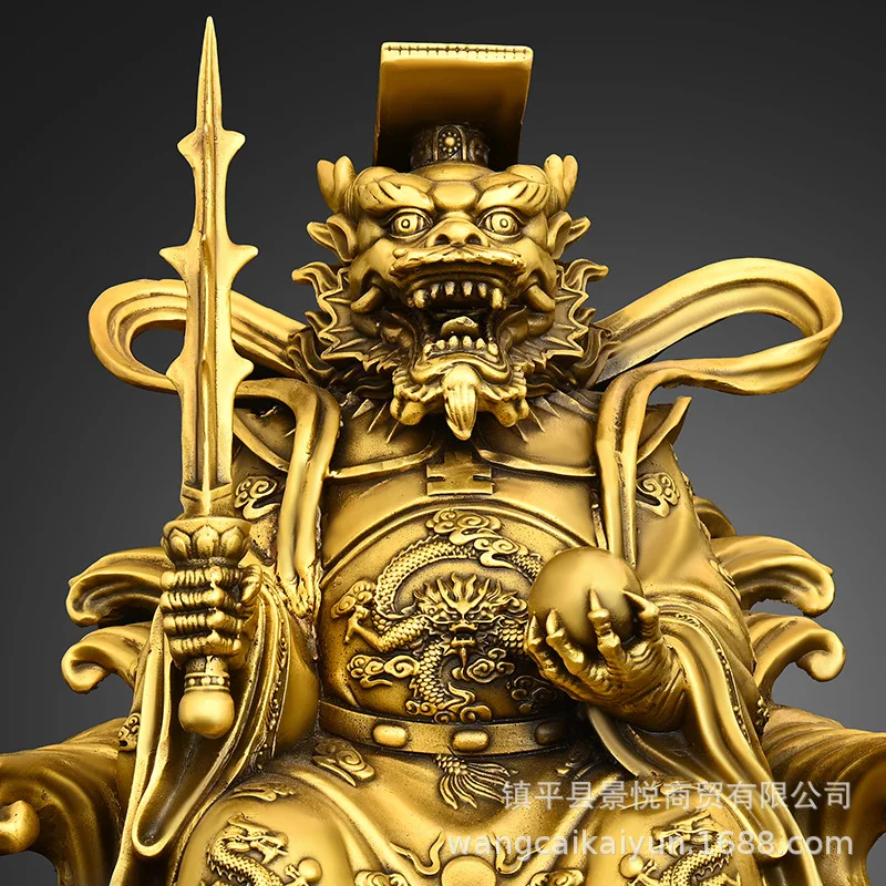 Pure copper dragon king figurine, brass East Sea Dragon King, seated dragon king Copper Dragon Fifth Master Artisan Crafts