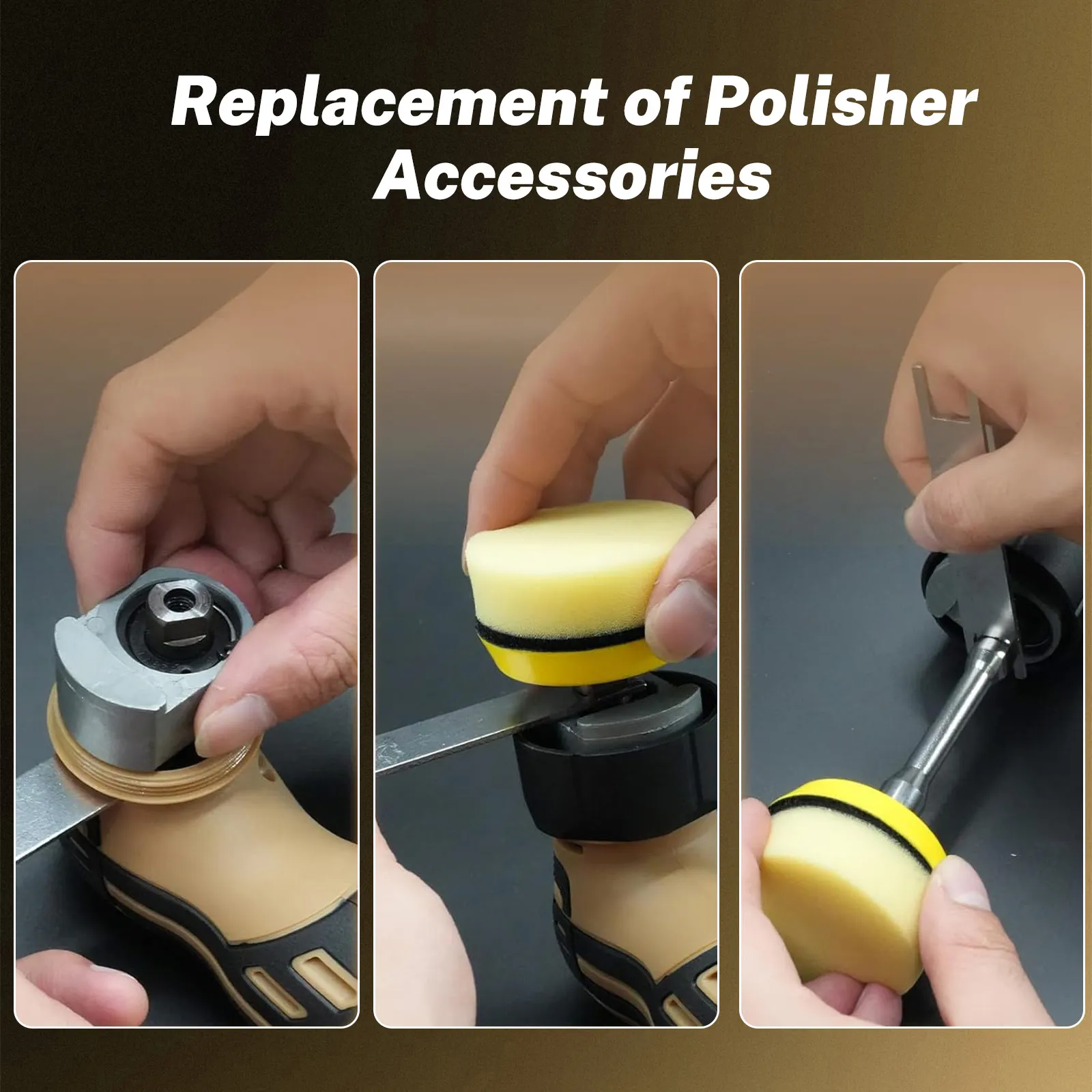 Kabelloser 12V Mini-Autopolierer, kabellose Autopoliermaschine mit 1/1,5/3 Zoll Polierpads-Set für Autowachs. – Detail 5