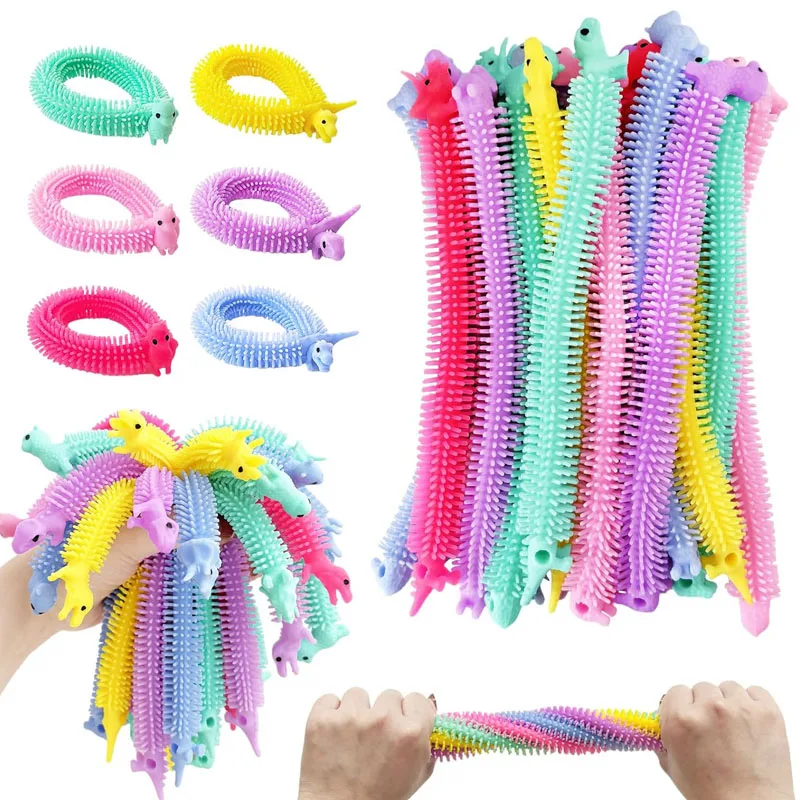 Sensory Stretchy String Toy Fidget Noodles ADHD Autism Anxiety And Stress Relief Party Favors For Kids Birthday Novelty Gift