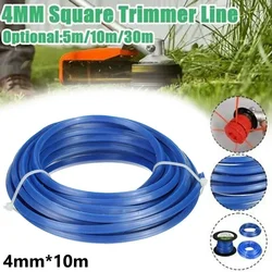 Línea de corte de césped 2024, línea de cortacésped de 4mm X 10 metros para cortacésped de jardín de verano, desbrozadora eléctrica, cable de nailon, cuerda cuadrada