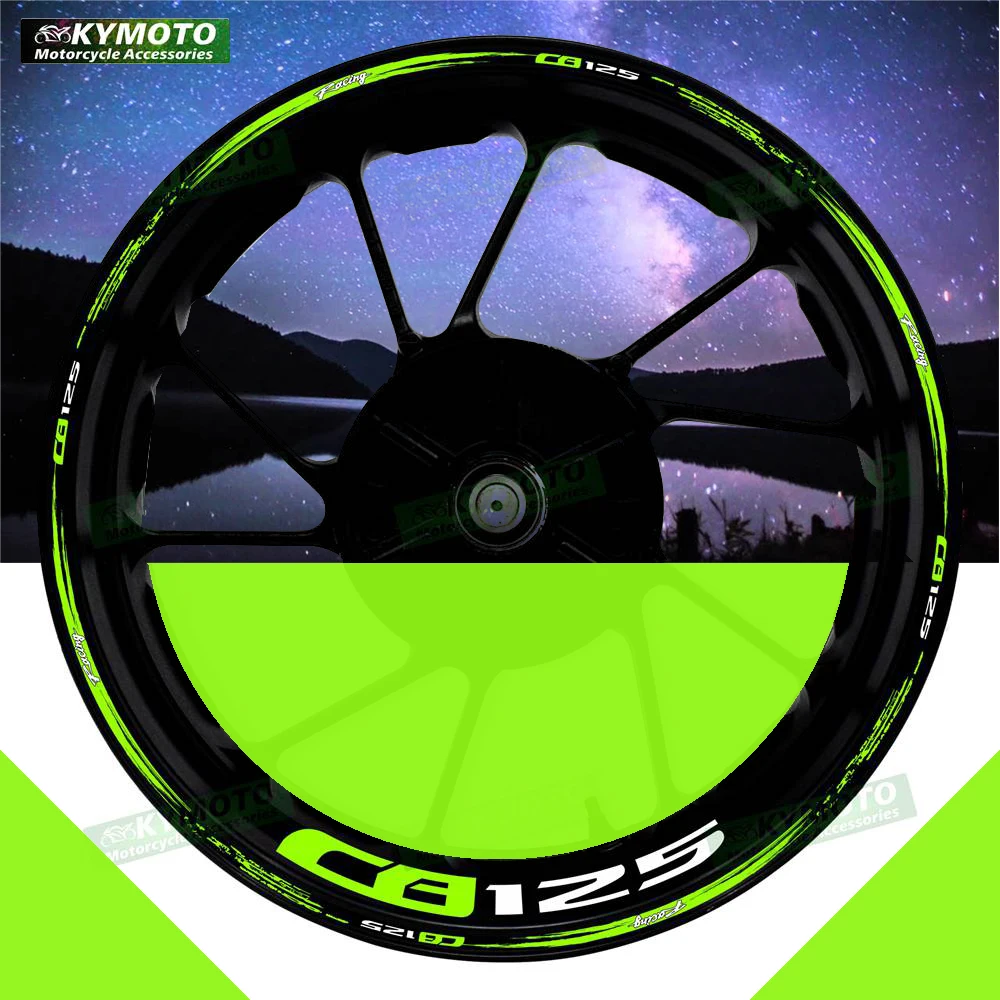 

Для Honda CB125 CB 125 аксессуары для мотоциклов 17-дюймовые наклейки на передние и задние колеса обтекатель колеса в полоску светоотражающие наклейки