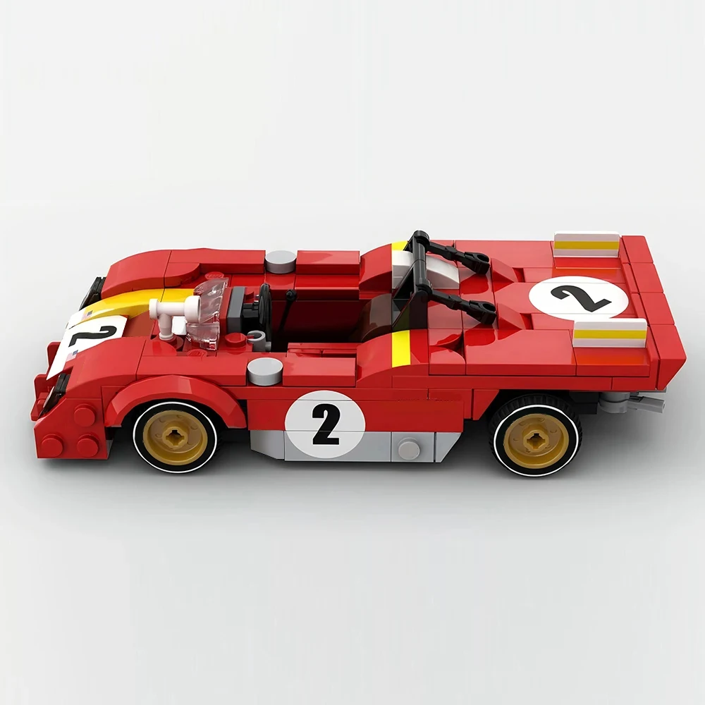 199PCS MOC Speed ​​Champions 1972 Daytona 24 Hours Endurance Race Sports Car City Car Model Building Blocks Children\'s Toy Gift