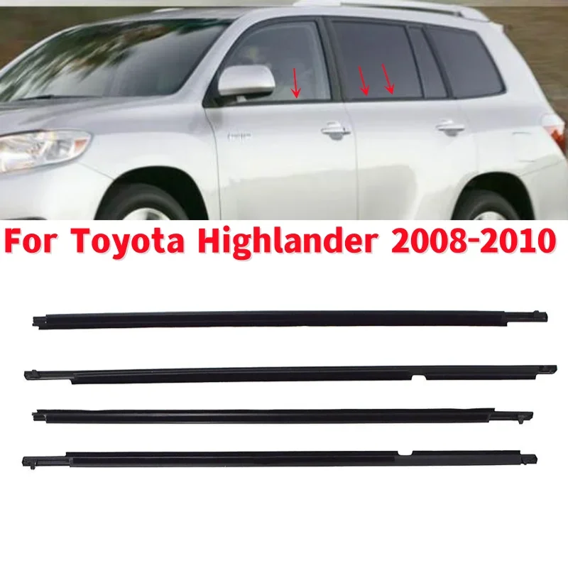 

4 шт./комплект, уплотнительные ленты для окон автомобиля Toyota Highlander 2008-2010