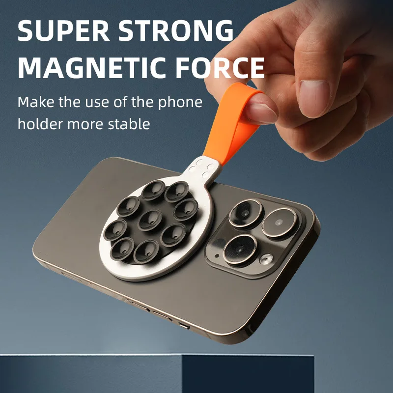 

New Magsafe Silicone Suction Cup Magnetic Mobile Phone Holder Super Strong Suction for Bathroom Glass Wall Mirrors Stand Holder