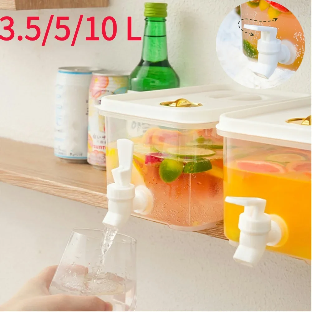 

3.5/5/10L Large Capacity Cold Kettle High Temperature Resistance Fridge Beverage Dispenser with Spigot with Lid Water Pitcher