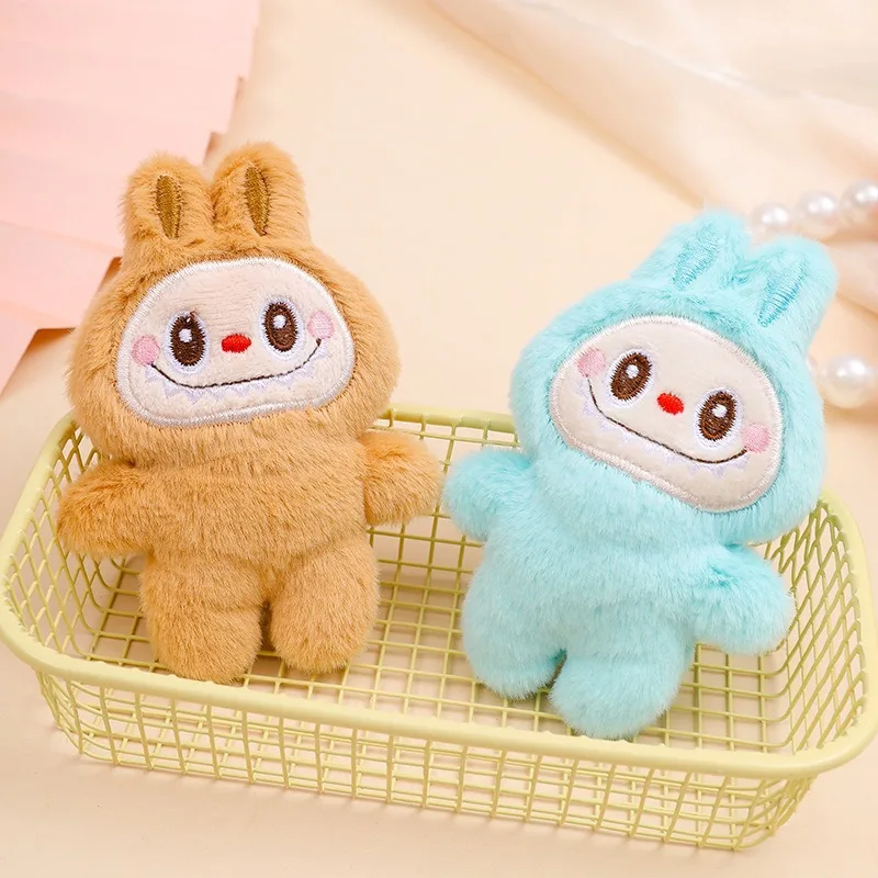 11cm novo dos desenhos animados labubu o monstro boneca de pelúcia pingente kawaii anime chaveiro estudante mochila pingente boneca menina menino presente brinquedos