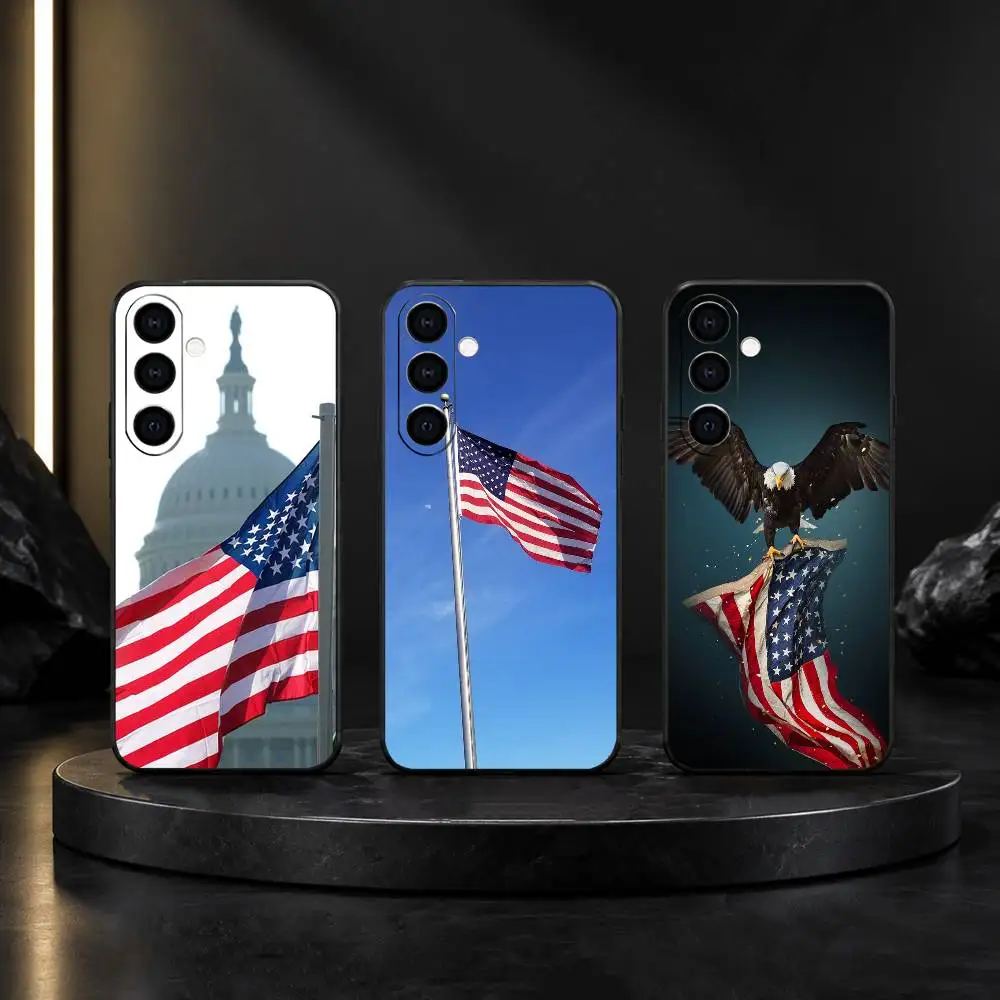 U-United States flag Phone Case For Samsung Galaxy A91,80,73,72 ,71,53,52,32 ,31,22,21s,20,Soft Black Case