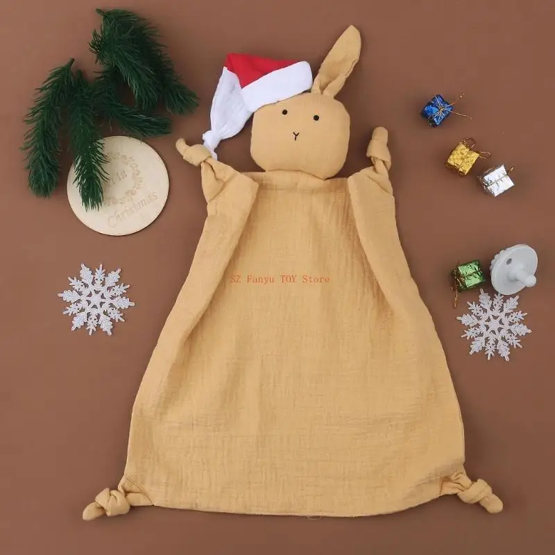 منشفة استرضاء الطفل 96GC مع لعبة احتضان مريحة من القطن على شكل أرنب لتهدئة الرضع #4