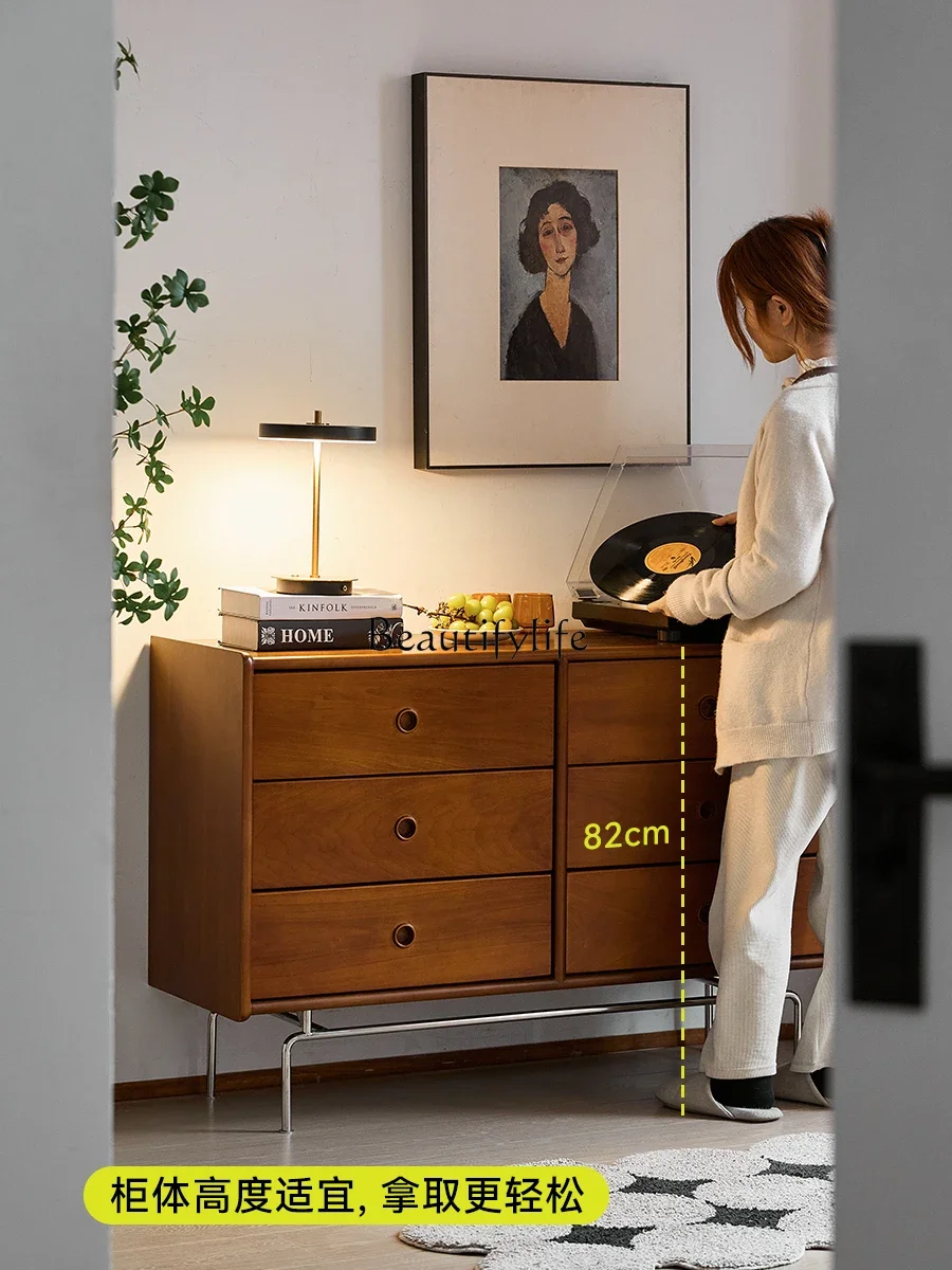 

yj19 Six-Drawer Cabinet Nordic Retro Solid Wood Storage Cabinet with Drawers